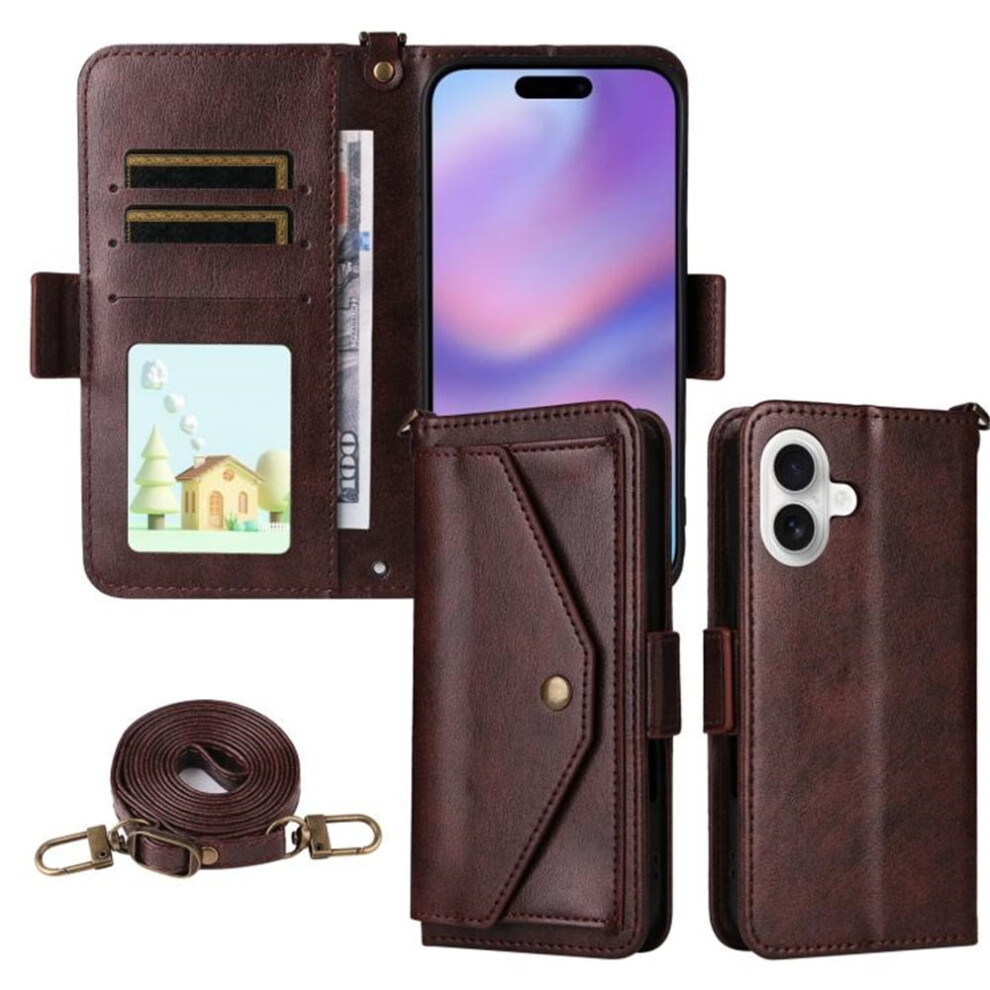 Leather Iphone 17 Wallet Case With Card Slots And Brown 9122141643814