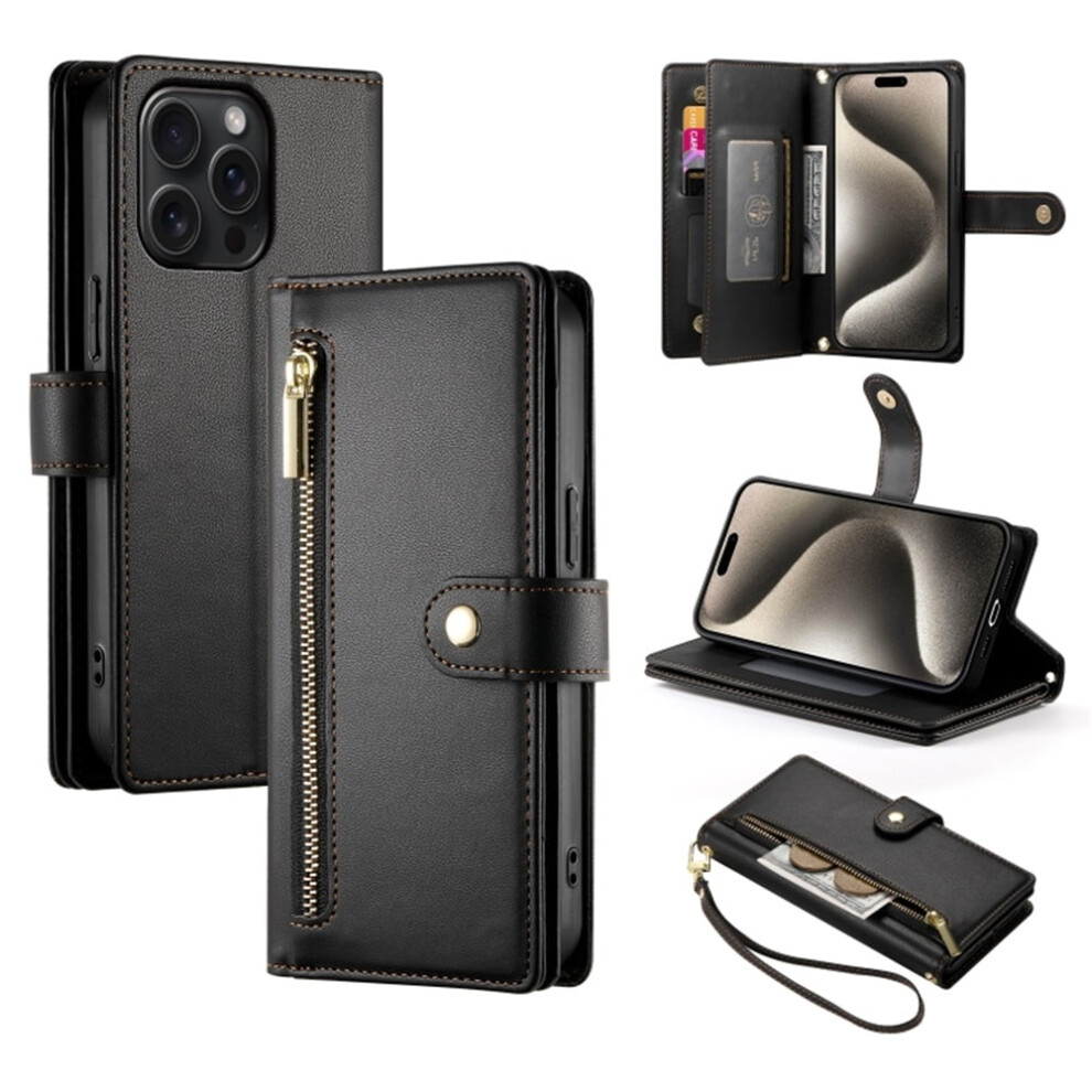 Iphone 15 Pro 6.1 Inch Leather Wallet Case With Multi-Card 9122141644798