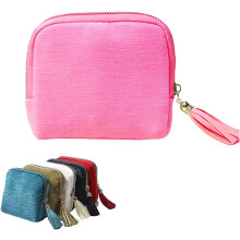 Velvet Jewelry Travel Bag with 5 Zippered Pockets – Portable Organizer for Necklaces & Accessories, Ideal Gift for Women