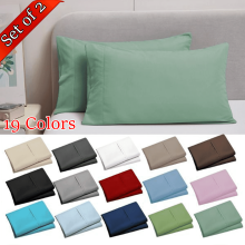 Lot de 2 taies d'oreiller douces et rafraîchissantes en microfibre brossée, 51 x 91 cm, fermeture enveloppe, vertes – Compatibles avec les