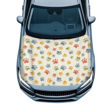 Capa de capô elástica impermeável com estampa de patinhas de cachorro fofas – Compatível com a maioria dos carros