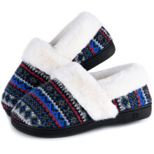 Pantuflas cómodas para mujer con forro de piel sintética, plantilla de espuma viscoelástica, suela de goma antideslizante para interiores y