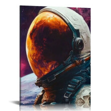 Fajna sztuka ścienna z astronautą Fantastyczny wszechświat Obrazy kosmiczne Wydruki Planety Kosmos Góry i rzeki Do pokoju chłopców Dekoracja na