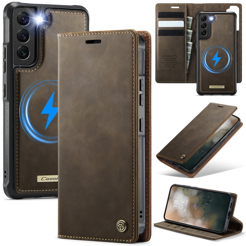 Caseme Wallet Case For Samsung Galaxy S22 Coffee 913211554647