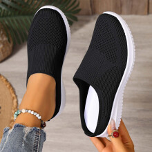 Willtoo 2026 Women's Orthopedic Walking & Tennis Shoes – Slip-On Arch Support, Breathable Nurse Sneakers, Wide Width, Black 6.5W