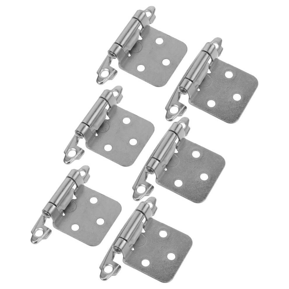 6 Pcs Inset Matte Black Cabinet Hinge Offset Hinges For Doors Silver 9327961732377