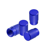 Universal Color Tire Valve Cap Car Accessories Aluminum Alloy Blue 4 Pcs