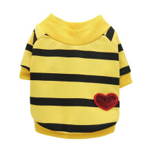 Lightweight Soft Comfortable Breathable Pet Clothes for Summer Wear Small Cats Featuring Striped Heart Design