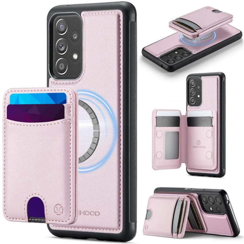 Jeehood Case For Samsung Galaxy A33 5G: Rfid Blocking, Pu Leather, Magsafe-Compatible 2-In-1 Wallet & Kickstand, Pink 9327961733541