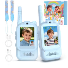 VIDEO Walkies Talkies forAge 3-12 2 Pack Rechargeable Walkies Talkies with Screen Voice ChangerWalkie Talkie with Video Screen Long Range Toy