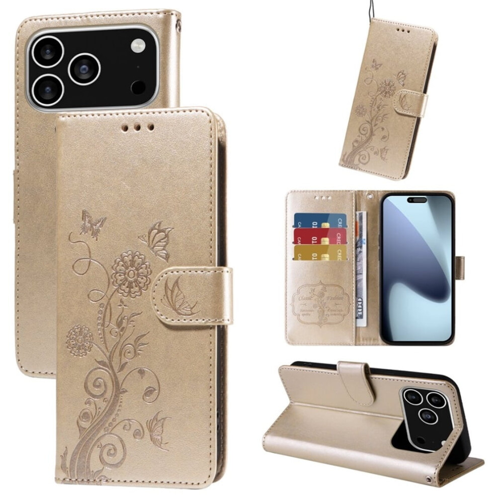 Butterfly Flower Flip Leather Case For Iphone 17 Pro 913211558768