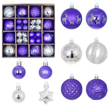 Christmas Ball Ornaments Set Gold White 44PCS