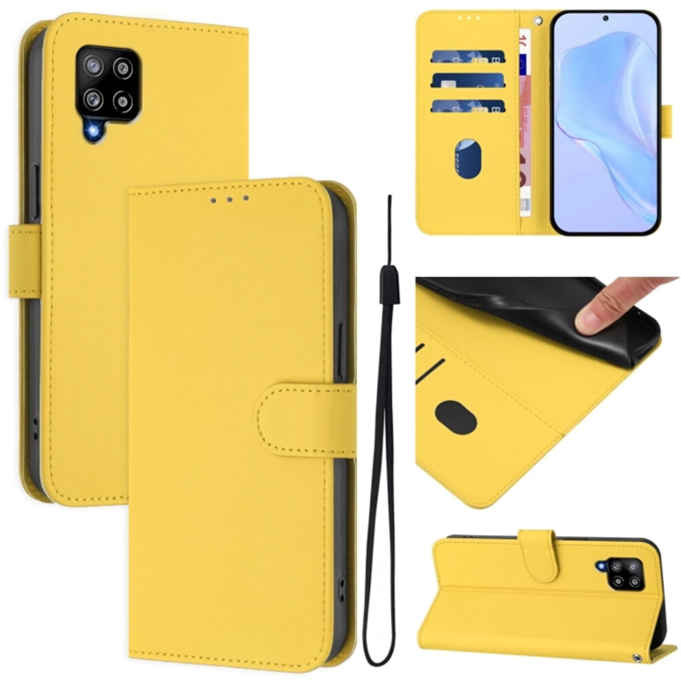 Wallet Case Compatible With Samsung Galaxy A42 5G Â Pu Leather Flip Folio With Magnetic Closure, 3 Card Slots & Wrist Strap, Yellow 9353595642928