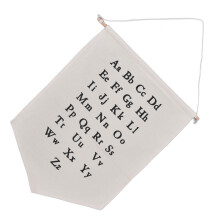Alphabet Chart Wall Hanging Canvas Decor for Kids & Babies – Compatible with Nursery Themes