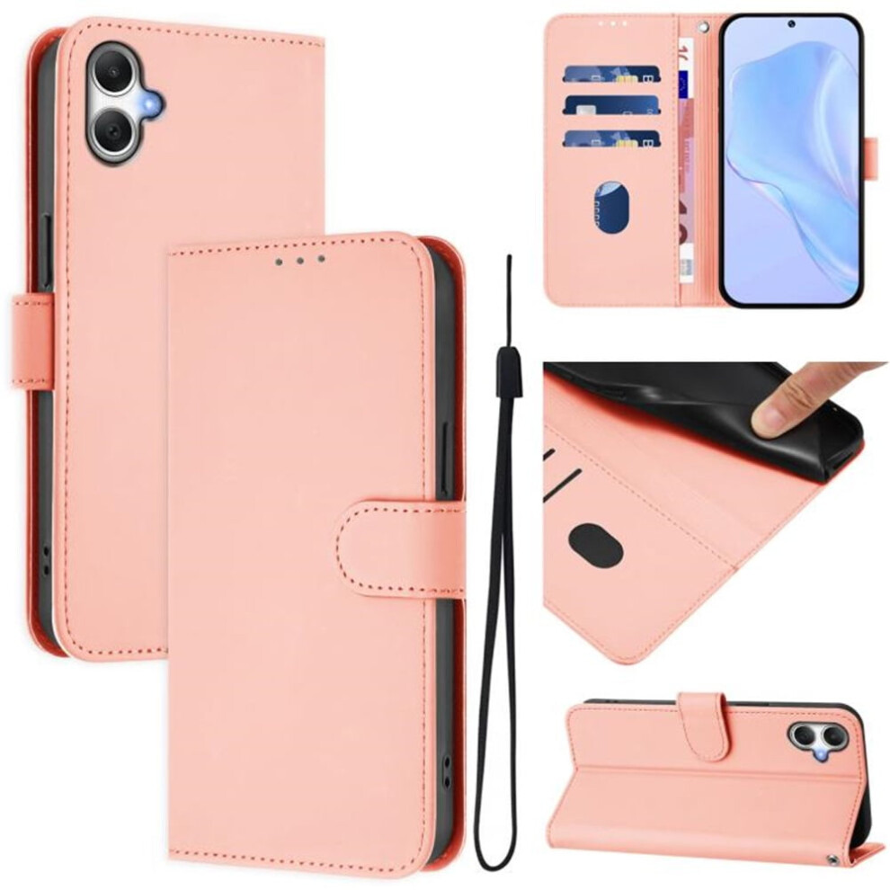 Wallet Case Compatible With Samsung Galaxy A06 4G/5G – Pu Leather Flip Folio W/ Magnetic Closure, 3-Card Slot & Wrist Strap, Pink 9353595644380