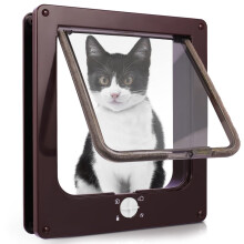 4-Way Cat & Small Dog Flap with Telescopic Frame, 19x22x5.5 cm, Easy Install