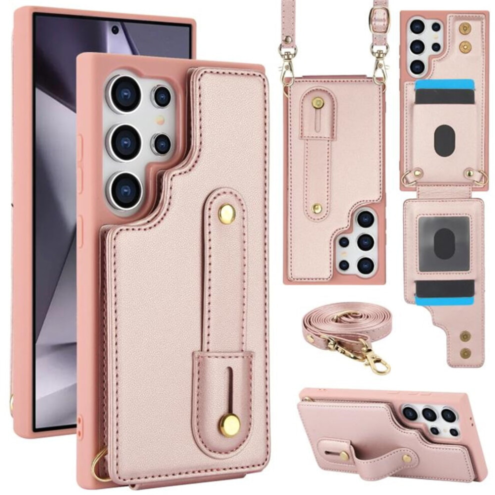Pu Leather Flip Wallet Case With Wristband And Card Slots 975221393876
