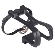 1Pair Sturdy Cycling Pedal Toe Clip with Strap Fits Removable Reflector Pedals Black
