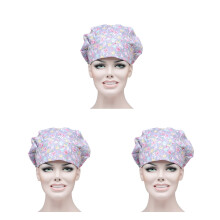 3Pcs Multi Color Flower Operating Room Hat Nurse Doctor Working Cap