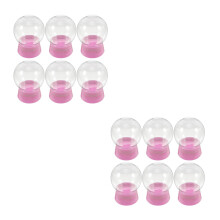 12Pcs Pink Plastic Snow Globe Display Jars for DIY Keepsake