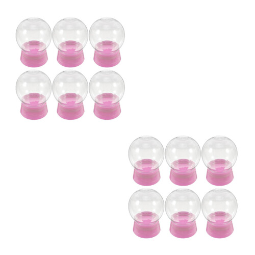 12Pcs Pink Plastic Snow Globe Display Jars for DIY Keepsake