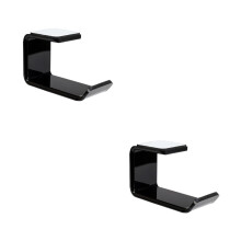 2Pcs Black Headset Rack Acrylic Headphone Stand with Double-Sided Tape