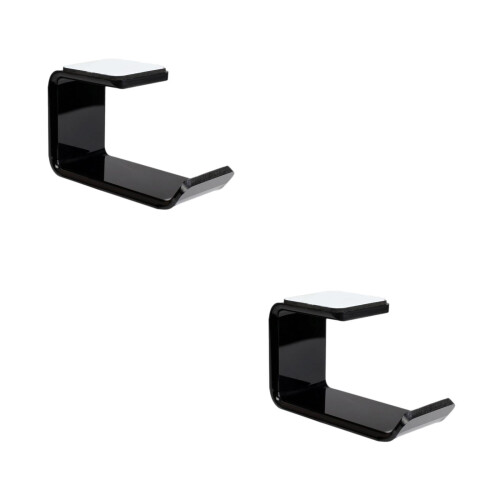 2Pcs Black Headset Rack Acrylic Headphone Stand with Double-Sided Tape