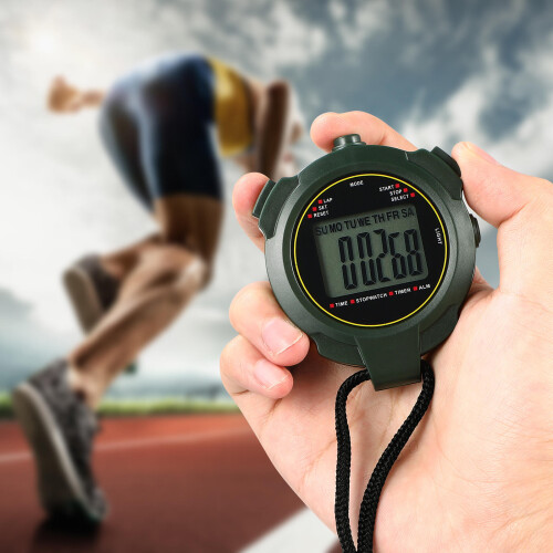4Pièces Chronomètres Portables Vertes ABS Pour Sport 2