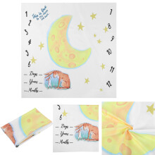 Infant Monthly Photography Prop Cloth Cartoon Moon & Animal Pattern Baby Wrap