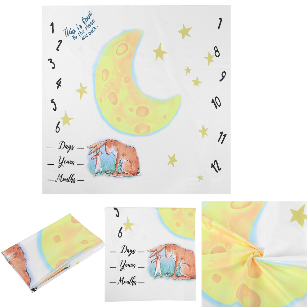 Infant Monthly Photography Prop Cloth Cartoon Moon & Animal Pattern Baby Wrap 3261392117463
