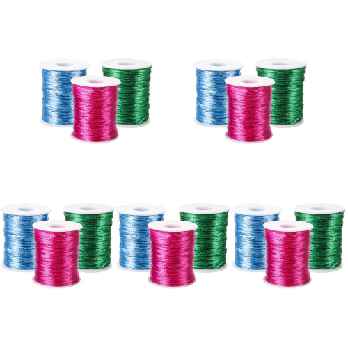 15Rolls Durable Colored Crochet Thread for Knitting and DIY Projects