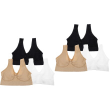 6Pcs Wirefree Nylon Sports Bras for Women Assorted Color Workout Vest