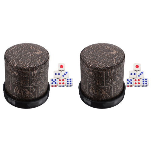 2Ensembles Gobelets À Dés ABS Marron, Accessoire Parfait Pour Jeux