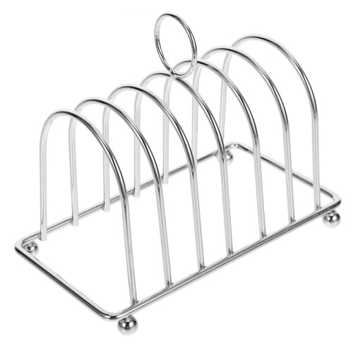 4Pièces Support À Toast Robuste Métal Argenté Pour Countertop