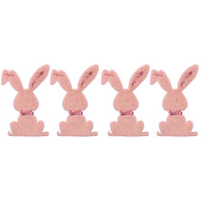 4 Pcs Adorable Animals Cloth Patch For Sweater Bag DIY Pink Rabbit