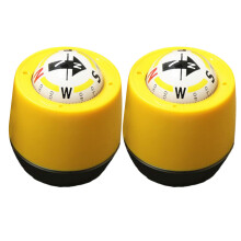 2Pcs Yellow ABS Compact Car Compass Accurate Navigation for Dashboard