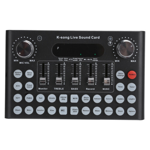 Διεπαφή ήχου USB Ασύρματη συνοδεία Bluetooth Κάρτα ήχου Live Διεπαφή ήχου Podcast Με εφέ 2