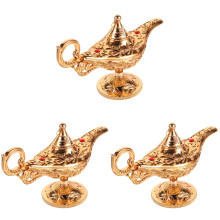 3Pcs Golden Retro Table Decoration PP Vintage Party Centerpiece