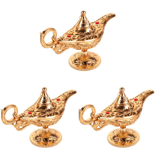 3Pcs Golden Retro Table Decoration PP Vintage Party Centerpiece