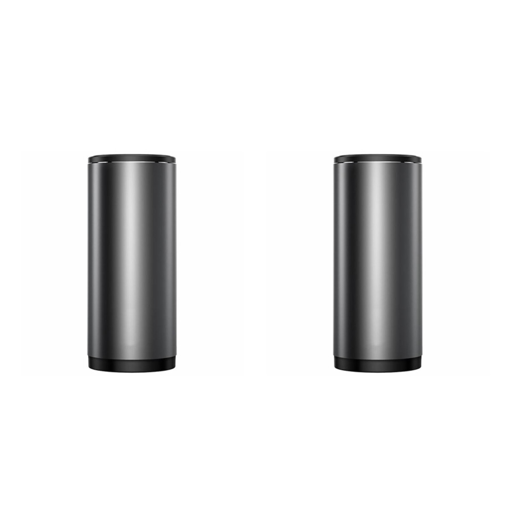 2Pcs Portable Garbage Car Trash Bin With Leakproof Lid Grey 3711824529680