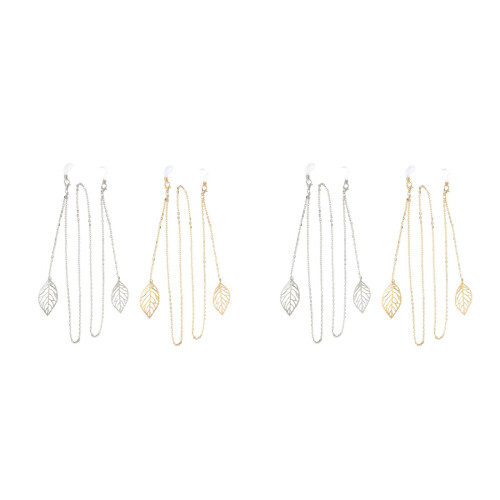4Pcs Portable Silver Alloy Mask Hanger and Glasses Chains