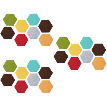 24Pcs Colorful Felt Hexagon Wall Stickers Odorless Decorative Stickers
