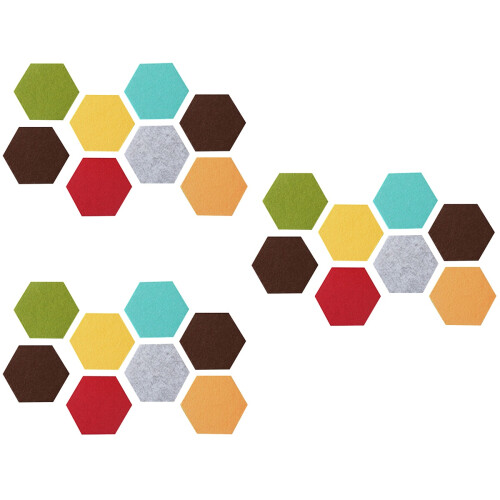 24Pcs Colorful Felt Hexagon Wall Stickers Odorless Decorative Stickers