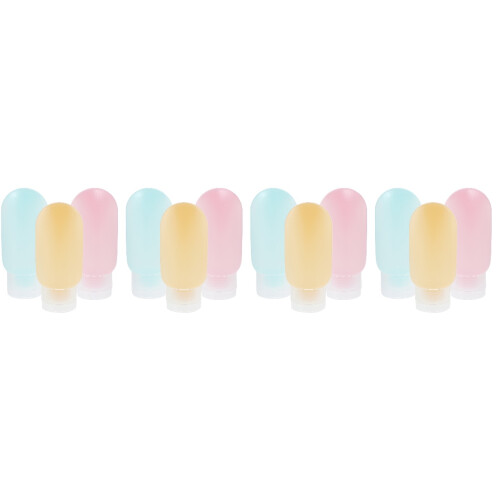 12Pcs Travel Toiletry Bottles Pe Material Lightweight Assorted Colors