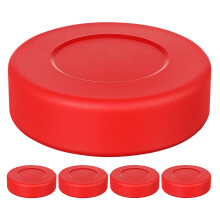 5Pcs Red Rubber PVC Hockey Pucks Low Rebound Matte Training Pucks