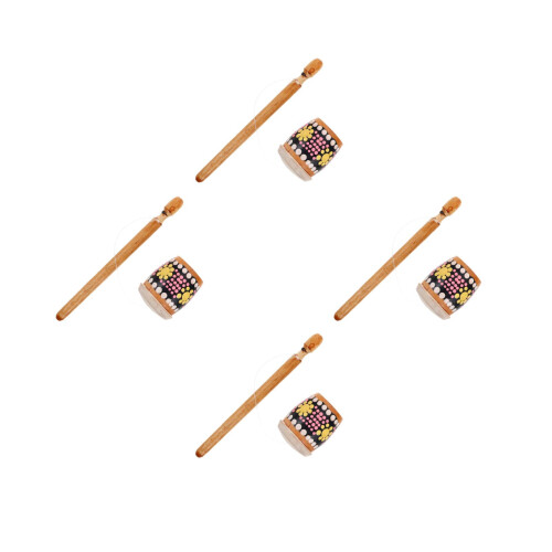 4Pièces Jouets Grenouilles Bois Percussion Éducative Sons Naturels