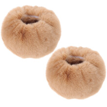 1Pair Furry Khaki Wristband Gloves Plush Acrylic Wrist Warmers