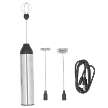 Instrument profesional pentru barista, mixer de băuturi încărcabil prin USB, blender portabil cu tel dublu, spumator de cafea reglabil cu 3