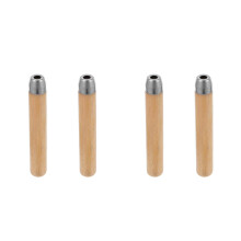 4Pcs Sturdy Wood Tool Handles Light Yellow Ergonomic File Replacement