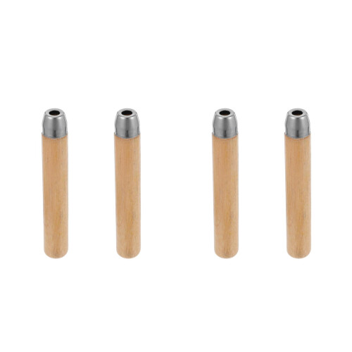 4Pcs Sturdy Wood Tool Handles Light Yellow Ergonomic File Replacement